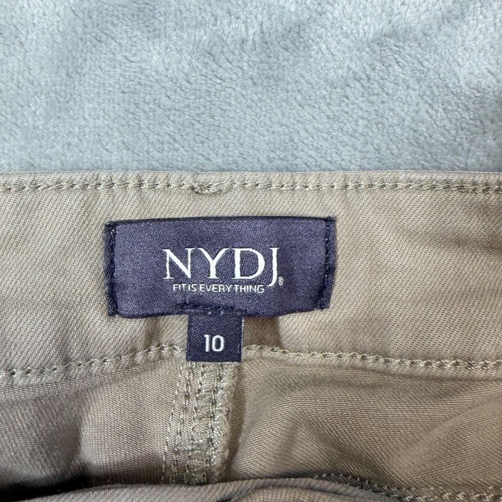 NYDJ Marilyn Straight Leg Pants Tan Khaki Lift Tuck Technology Womens 10 - Picture 3 of 7